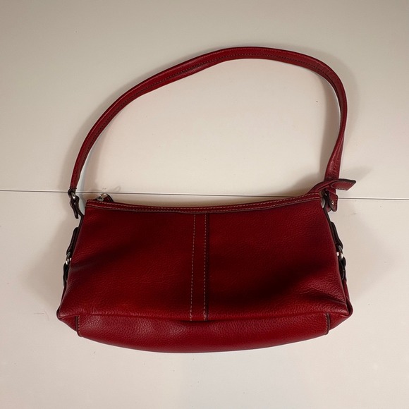 Vintage Rolfs Brand Red Leather Shoulder Bag Small Hobo Purse Classic Style - Picture 5 of 12